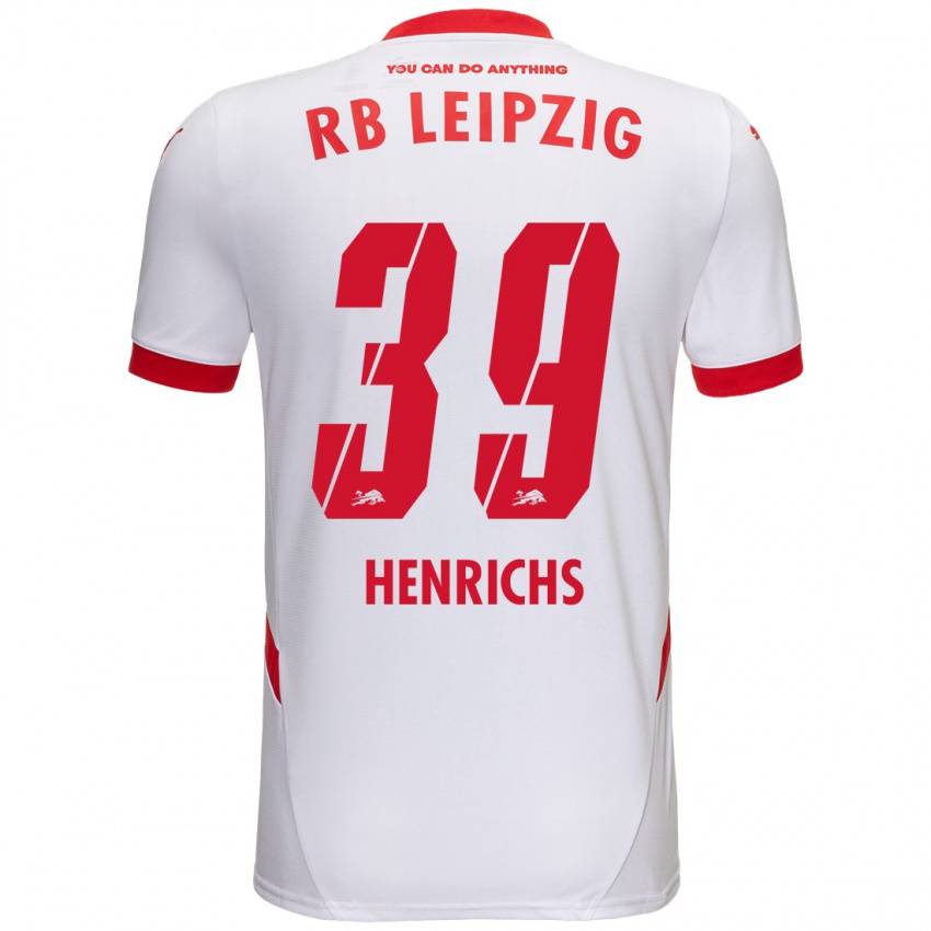 Kinder Benjamin Henrichs #39 Weiß Rot Heimtrikot Trikot 2024/25 T-Shirt Österreich