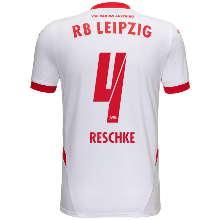 Kinder Gianluca Reschke #4 Weiß Rot Heimtrikot Trikot 2024/25 T-Shirt Österreich