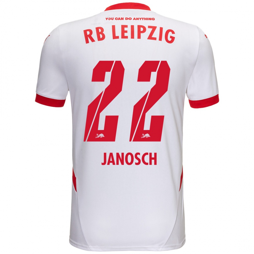 Kinder Luca Janosch #22 Weiß Rot Heimtrikot Trikot 2024/25 T-Shirt Österreich