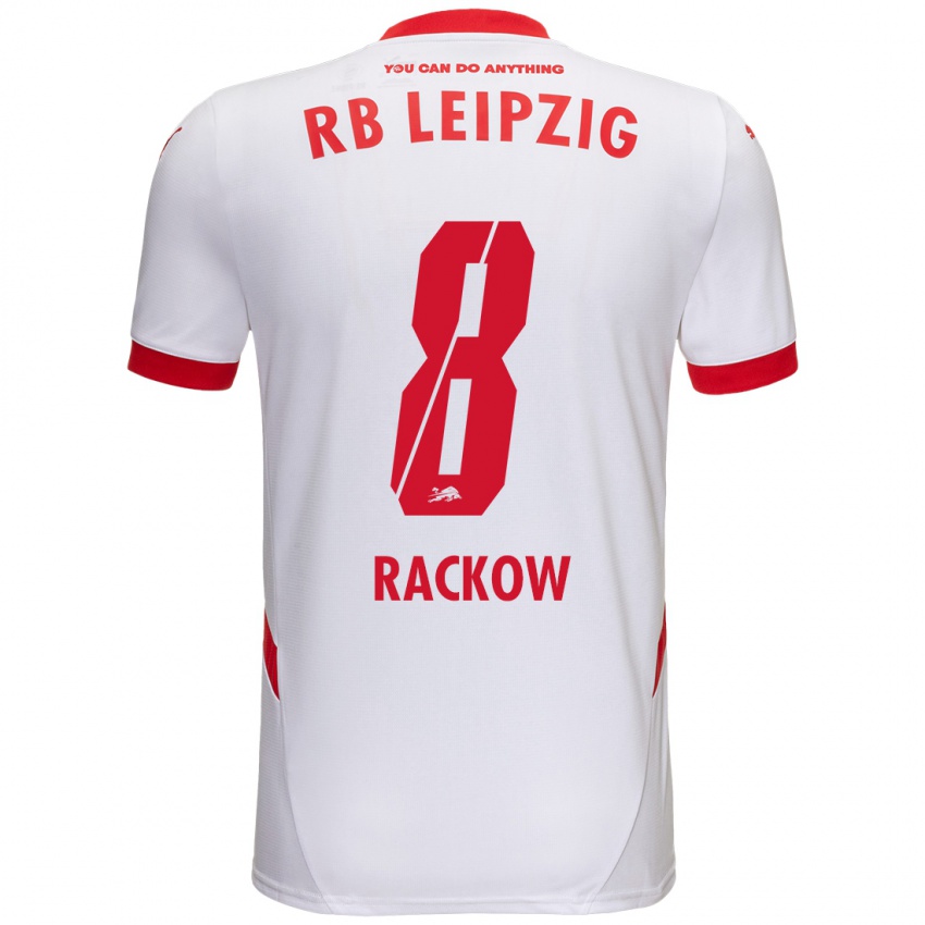 Kinder Gianna Rackow #8 Weiß Rot Heimtrikot Trikot 2024/25 T-Shirt Österreich