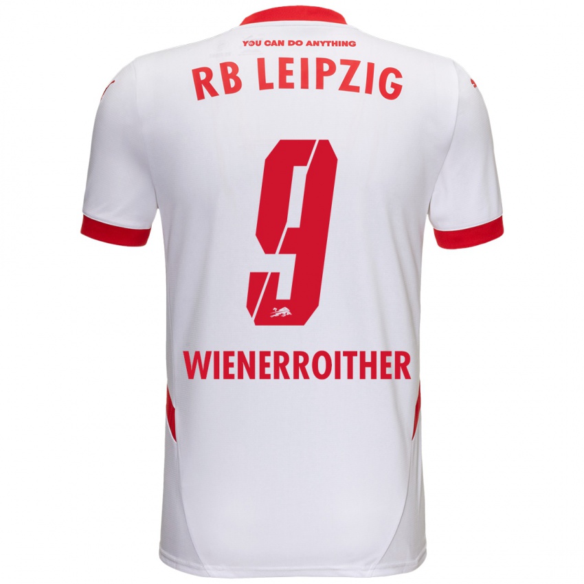 Kinder Katja Wienerroither #9 Weiß Rot Heimtrikot Trikot 2024/25 T-Shirt Österreich