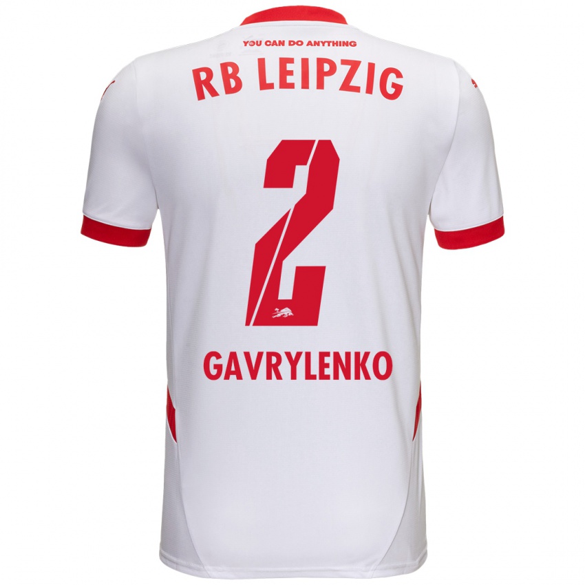 Kinder Oleksandr Gavrylenko #2 Weiß Rot Heimtrikot Trikot 2024/25 T-Shirt Österreich