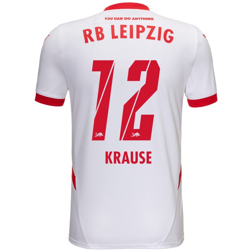 Kinder Arno Krause #12 Weiß Rot Heimtrikot Trikot 2024/25 T-Shirt Österreich