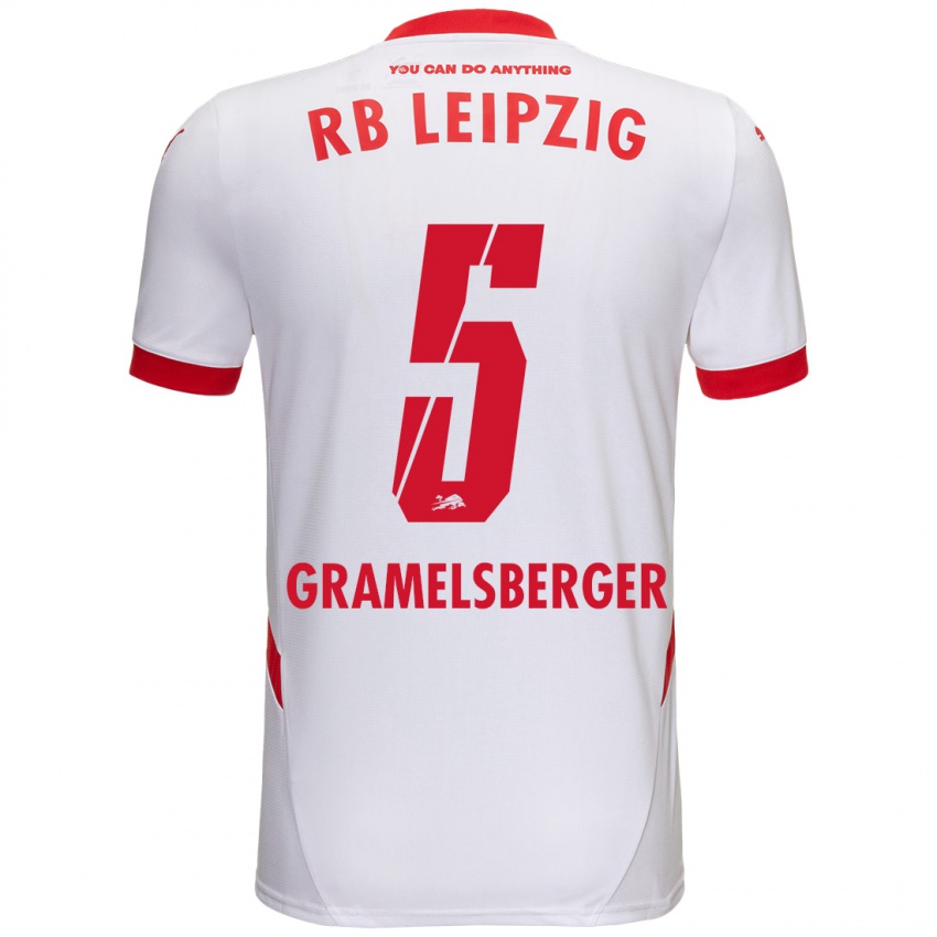 Kinder Lennert Gramelsberger #5 Weiß Rot Heimtrikot Trikot 2024/25 T-Shirt Österreich