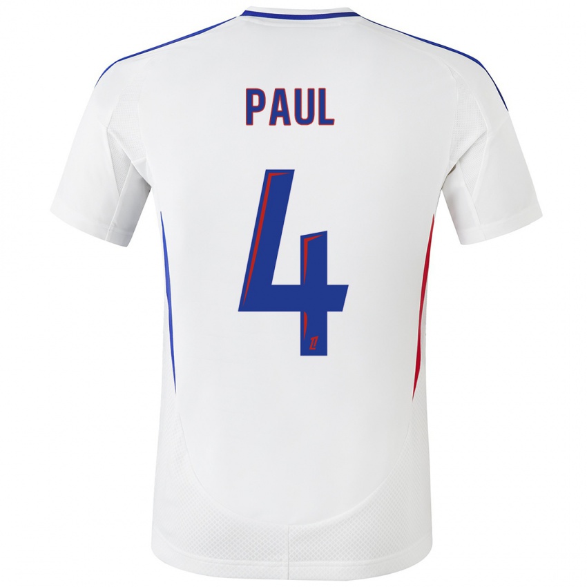 Kinder Paul Akouokou #4 Weiß Blau Heimtrikot Trikot 2024/25 T-Shirt Österreich