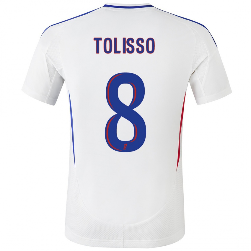 Kinder Corentin Tolisso #8 Weiß Blau Heimtrikot Trikot 2024/25 T-Shirt Österreich