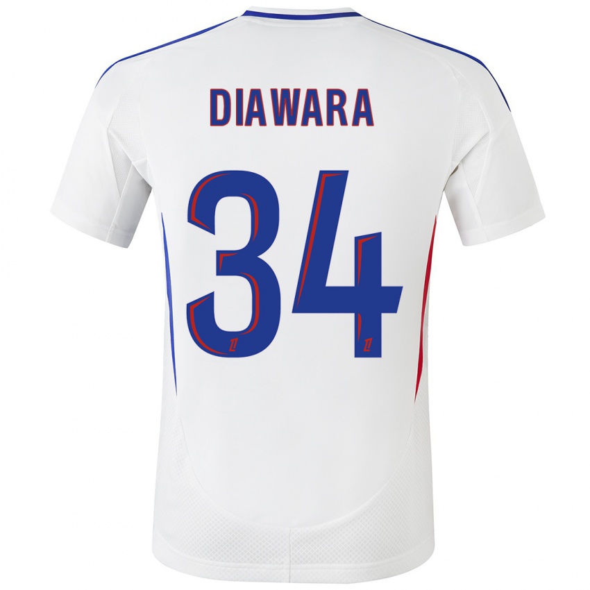 Kinder Mahamadou Diawara #34 Weiß Blau Heimtrikot Trikot 2024/25 T-Shirt Österreich