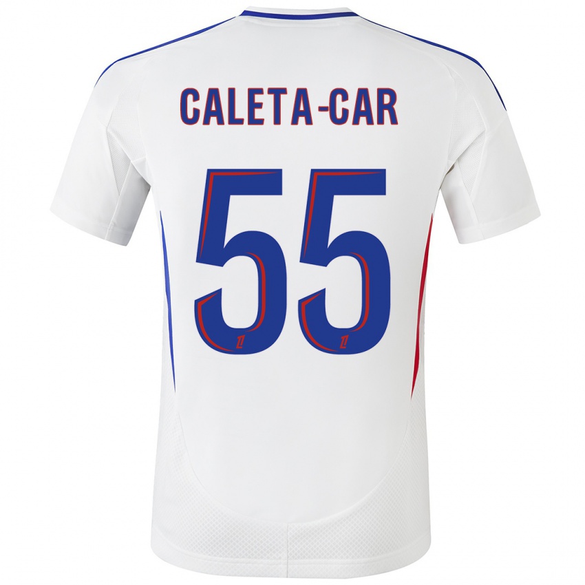 Kinder Duje Caleta-Car #55 Weiß Blau Heimtrikot Trikot 2024/25 T-Shirt Österreich