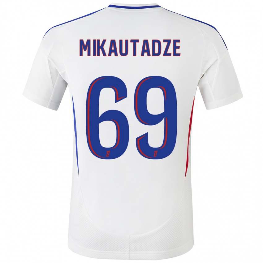 Kinder Georges Mikautadze #69 Weiß Blau Heimtrikot Trikot 2024/25 T-Shirt Österreich