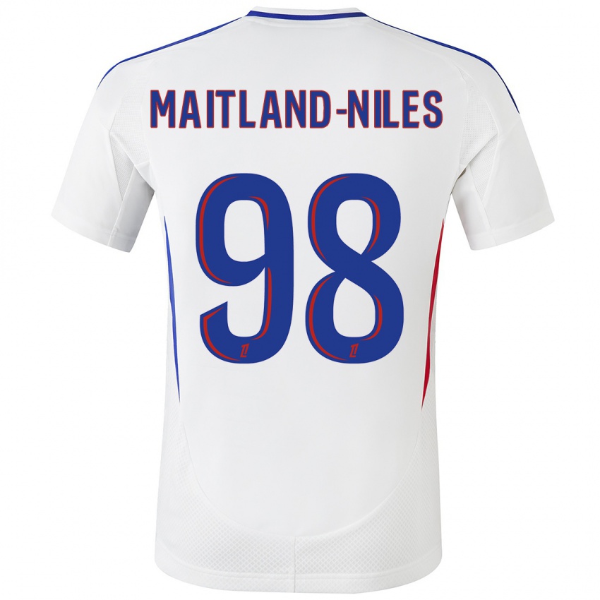 Kinder Ainsley Maitland-Niles #98 Weiß Blau Heimtrikot Trikot 2024/25 T-Shirt Österreich