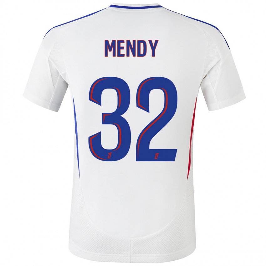 Kinder Maeline Mendy #32 Weiß Blau Heimtrikot Trikot 2024/25 T-Shirt Österreich