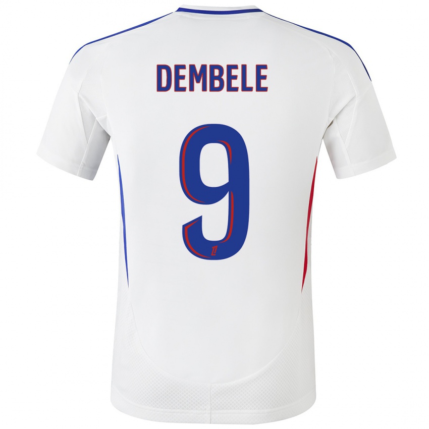 Kinder Moussa Dembele #9 Weiß Blau Heimtrikot Trikot 2024/25 T-Shirt Österreich