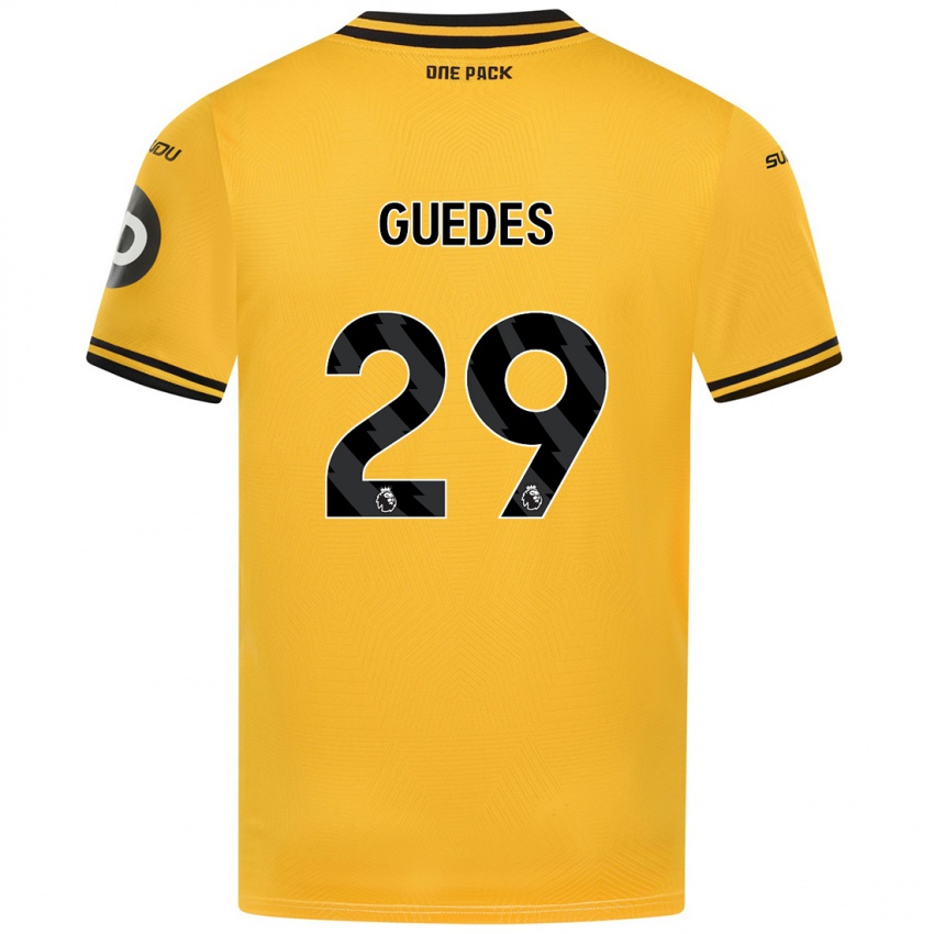 Kinder Goncalo Guedes #29 Gelb Heimtrikot Trikot 2024/25 T-Shirt Österreich