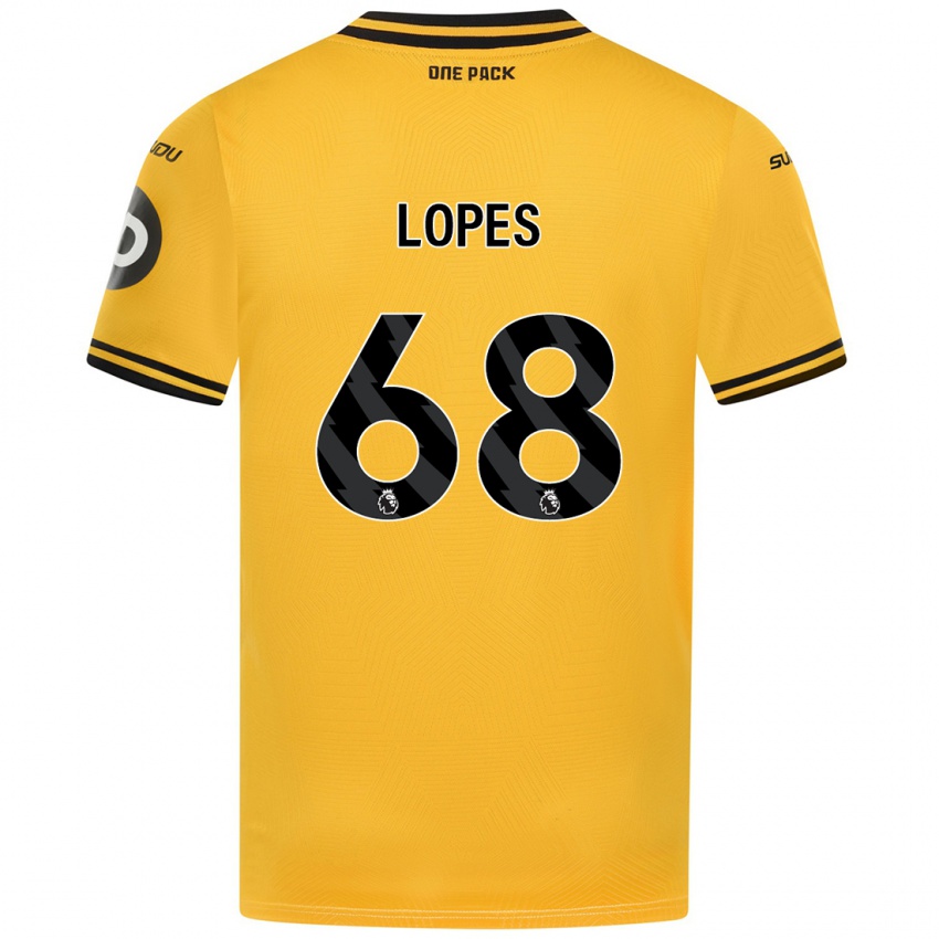 Kinder Leo Lopes #68 Gelb Heimtrikot Trikot 2024/25 T-Shirt Österreich