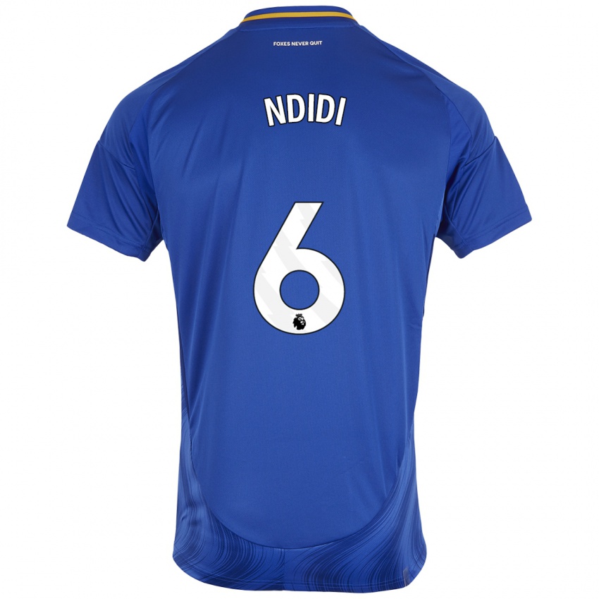 Kinder Wilfred Ndidi #6 Blau Weiß Heimtrikot Trikot 2024/25 T-Shirt Österreich