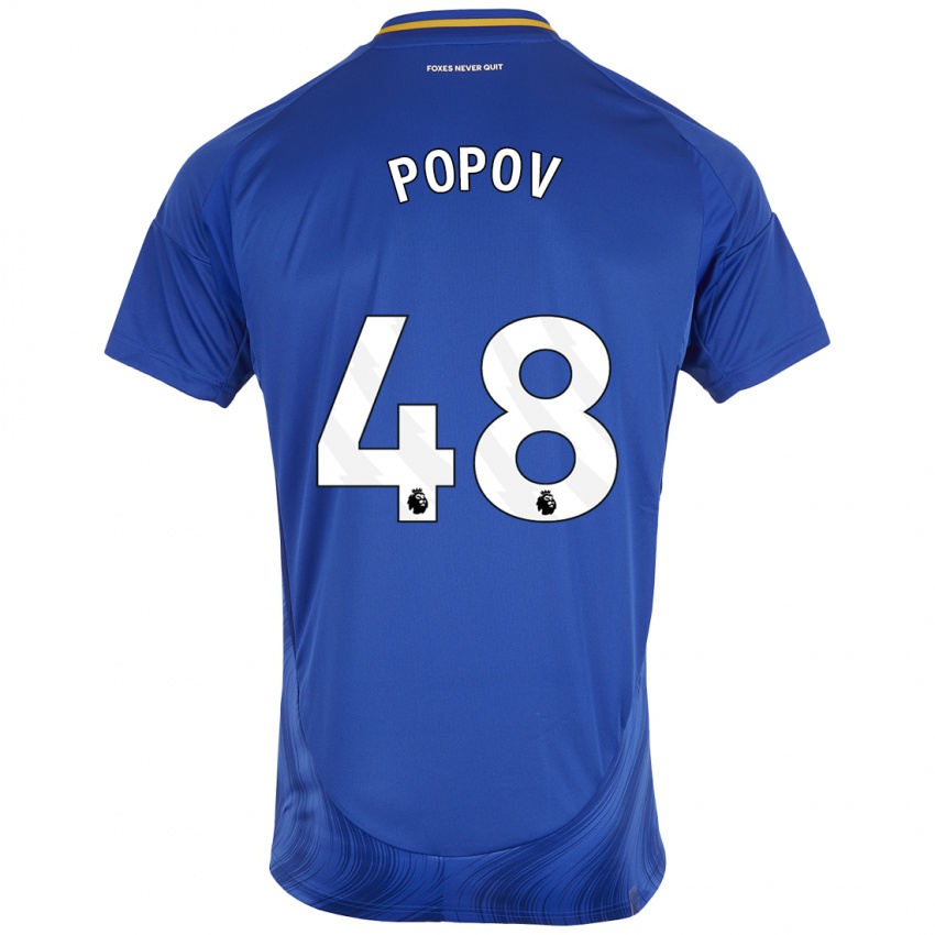 Kinder Chris Popov #48 Blau Weiß Heimtrikot Trikot 2024/25 T-Shirt Österreich