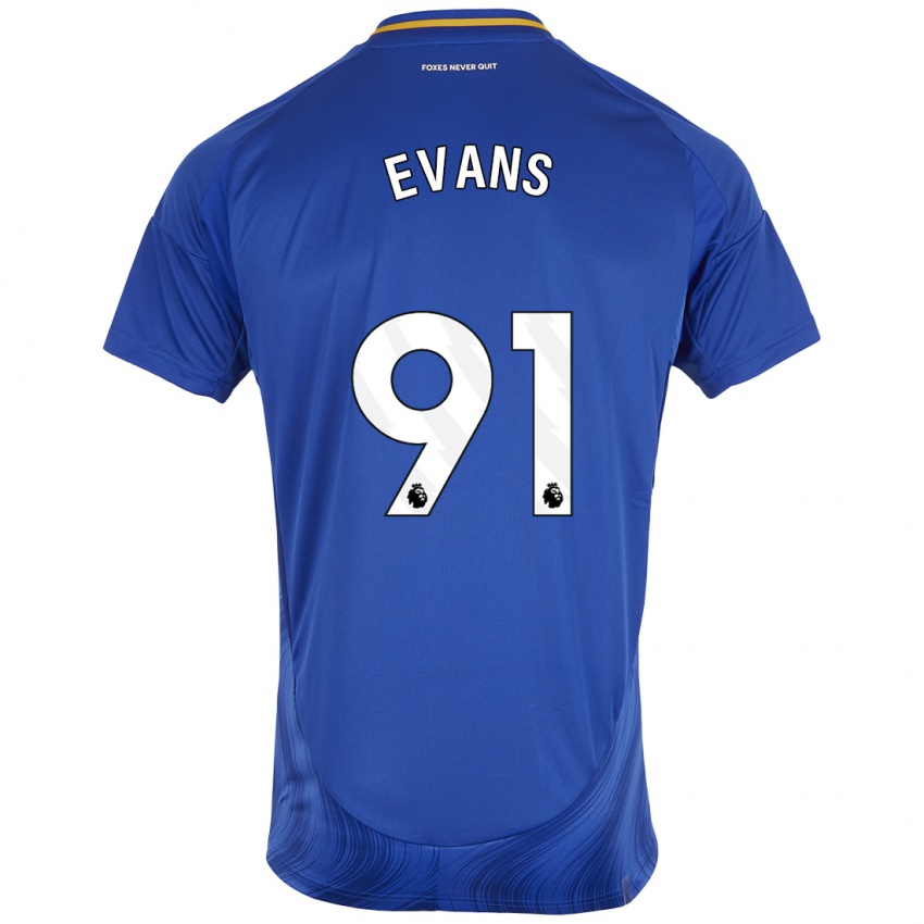 Kinder Jake Evans #91 Blau Weiß Heimtrikot Trikot 2024/25 T-Shirt Österreich