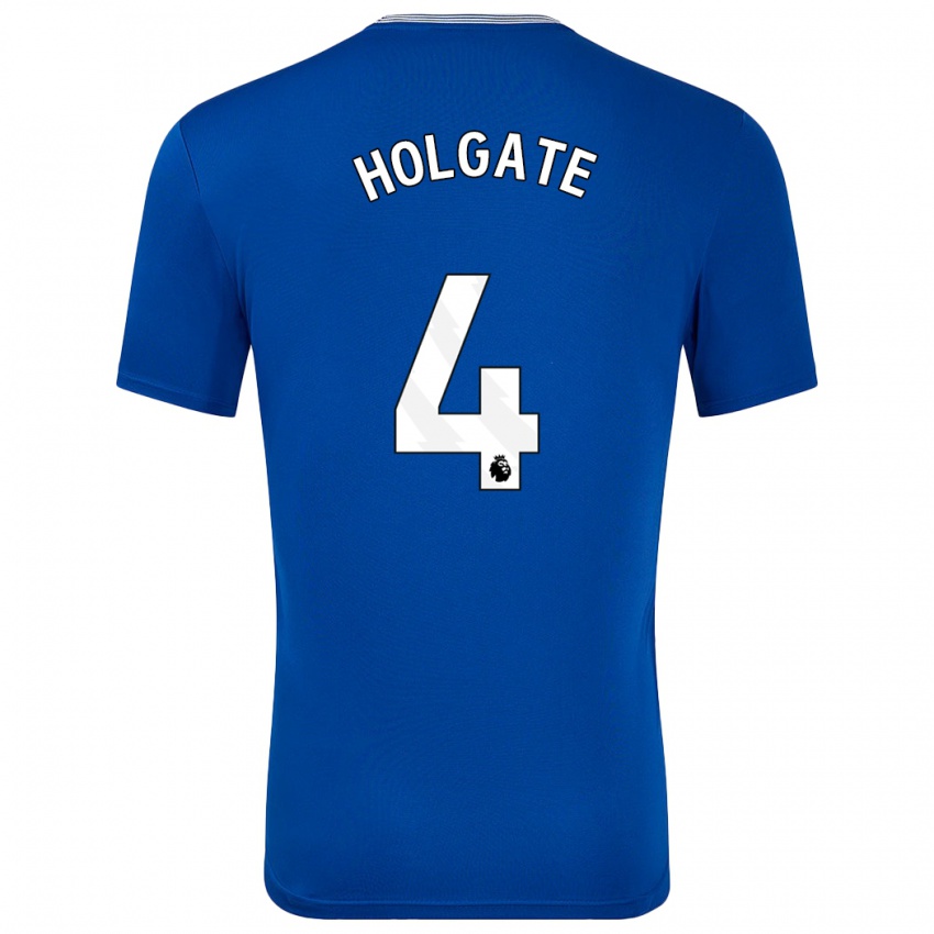 Kinder Mason Holgate #4 Blau Mit Heimtrikot Trikot 2024/25 T-Shirt Österreich