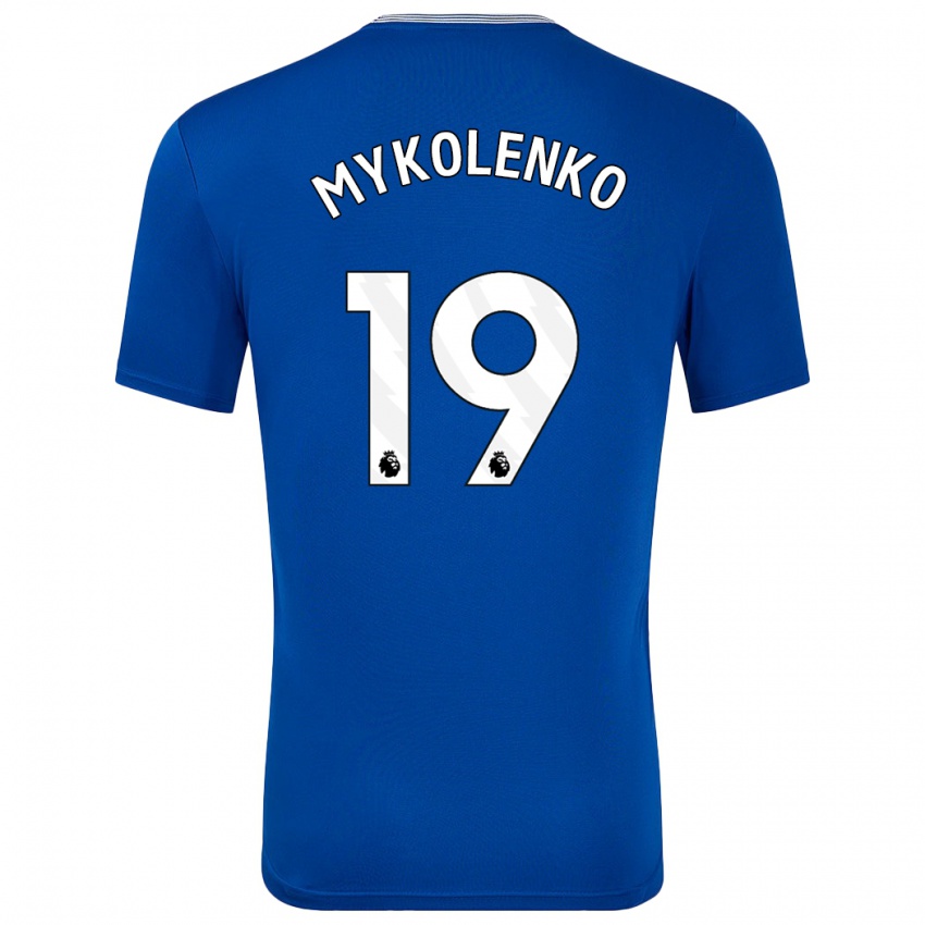 Kinder Vitaliy Mykolenko #19 Blau Mit Heimtrikot Trikot 2024/25 T-Shirt Österreich