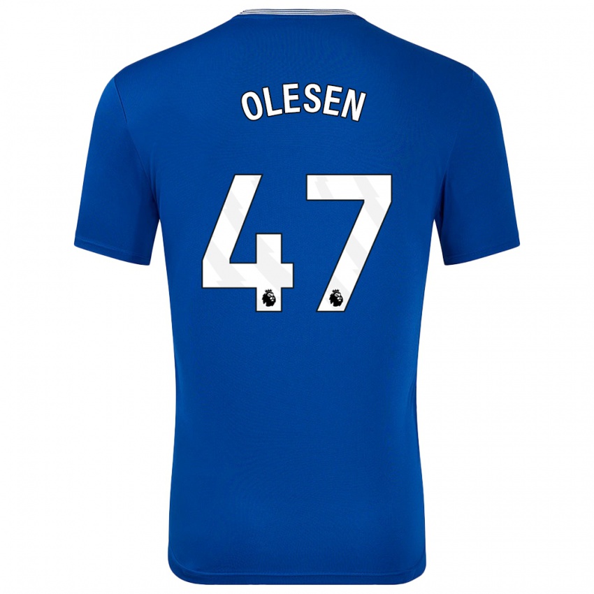 Kinder Karoline Olesen #47 Blau Mit Heimtrikot Trikot 2024/25 T-Shirt Österreich