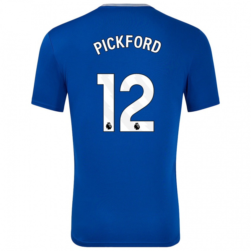 Kinder Jordan Pickford #12 Blau Mit Heimtrikot Trikot 2024/25 T-Shirt Österreich