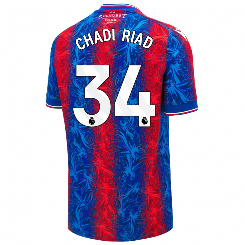 Kinder Chadi Riad #34 Rot Blauen Streifen Heimtrikot Trikot 2024/25 T-Shirt Österreich