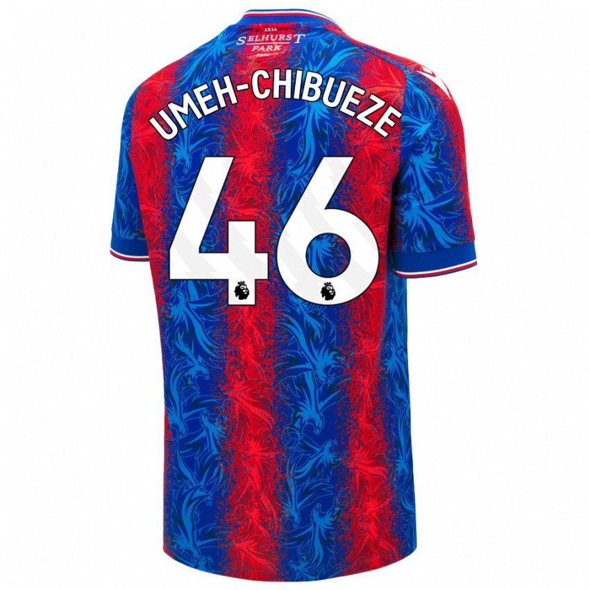 Kinder Franco Umeh-Chibueze #46 Rot Blauen Streifen Heimtrikot Trikot 2024/25 T-Shirt Österreich