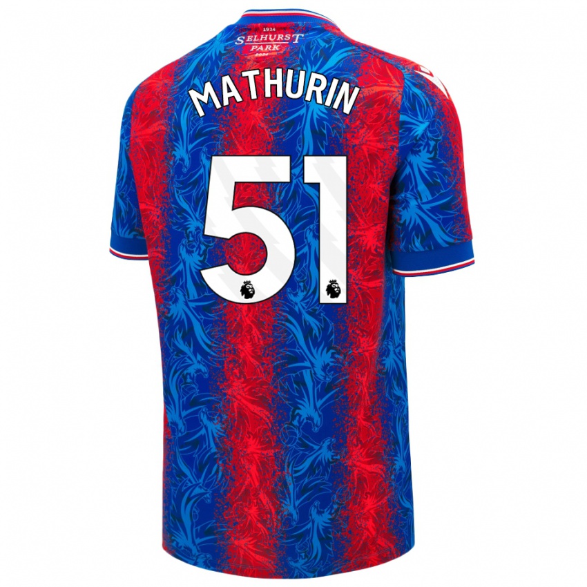 Kinder Roshaun Mathurin #51 Rot Blauen Streifen Heimtrikot Trikot 2024/25 T-Shirt Österreich