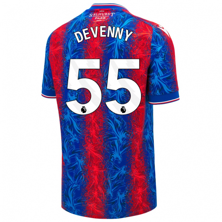 Kinder Justin Devenny #55 Rot Blauen Streifen Heimtrikot Trikot 2024/25 T-Shirt Österreich