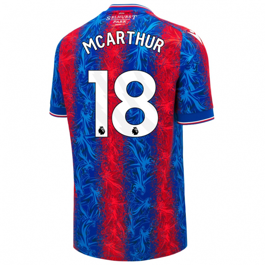 Kinder James Mcarthur #18 Rot Blauen Streifen Heimtrikot Trikot 2024/25 T-Shirt Österreich