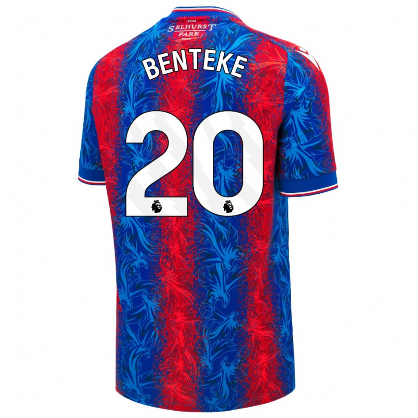 Kinder Christian Benteke #20 Rot Blauen Streifen Heimtrikot Trikot 2024/25 T-Shirt Österreich