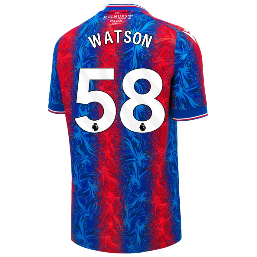 Kinder Noah Watson #58 Rot Blauen Streifen Heimtrikot Trikot 2024/25 T-Shirt Österreich