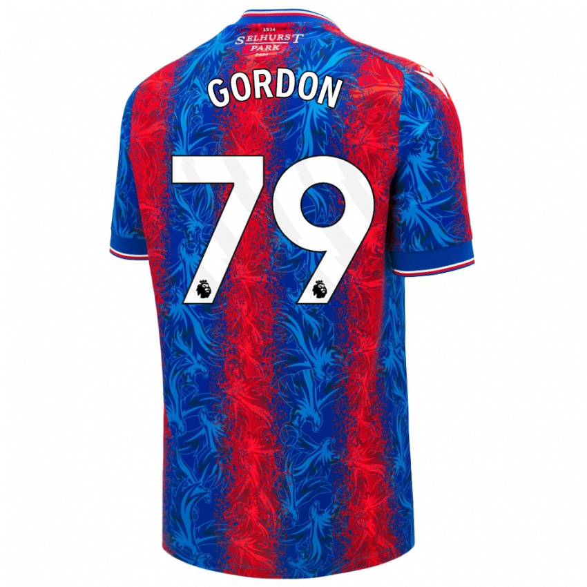 Kinder John-Kymani Gordon #79 Rot Blauen Streifen Heimtrikot Trikot 2024/25 T-Shirt Österreich