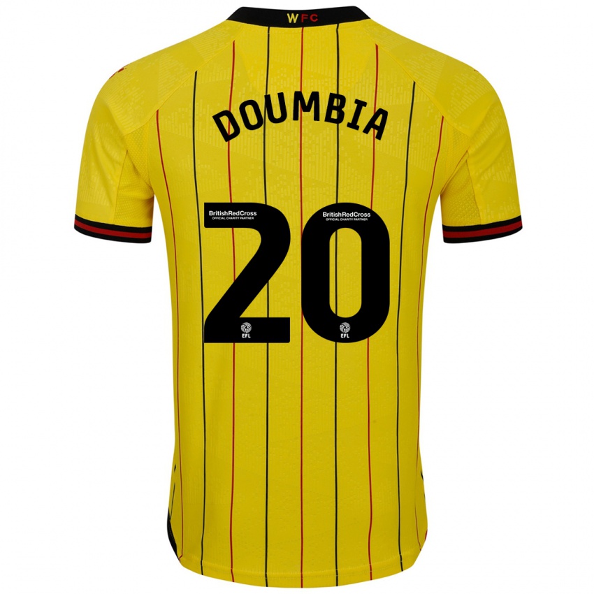 Kinder Mamadou Doumbia #20 Gelb Schwarz Heimtrikot Trikot 2024/25 T-Shirt Österreich