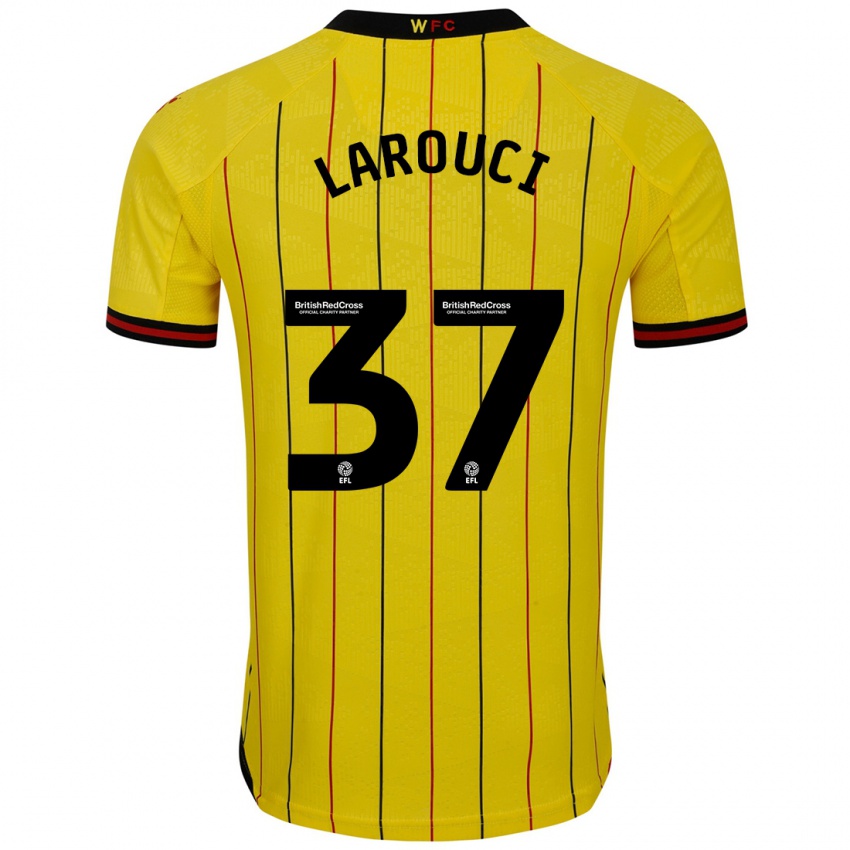 Kinder Yasser Larouci #37 Gelb Schwarz Heimtrikot Trikot 2024/25 T-Shirt Österreich