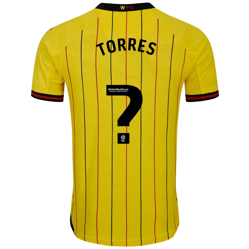 Kinder Laken Torres #0 Gelb Schwarz Heimtrikot Trikot 2024/25 T-Shirt Österreich