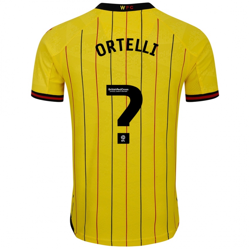 Kinder Gabriel Ortelli #0 Gelb Schwarz Heimtrikot Trikot 2024/25 T-Shirt Österreich