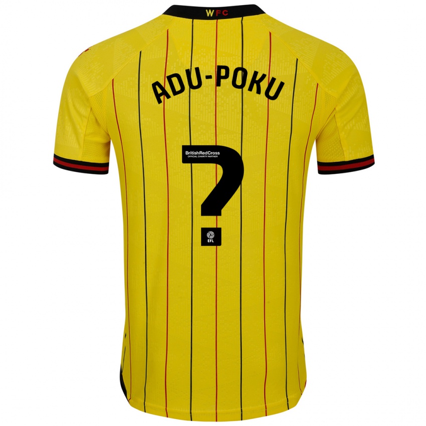 Kinder Michael Adu-Poku #0 Gelb Schwarz Heimtrikot Trikot 2024/25 T-Shirt Österreich