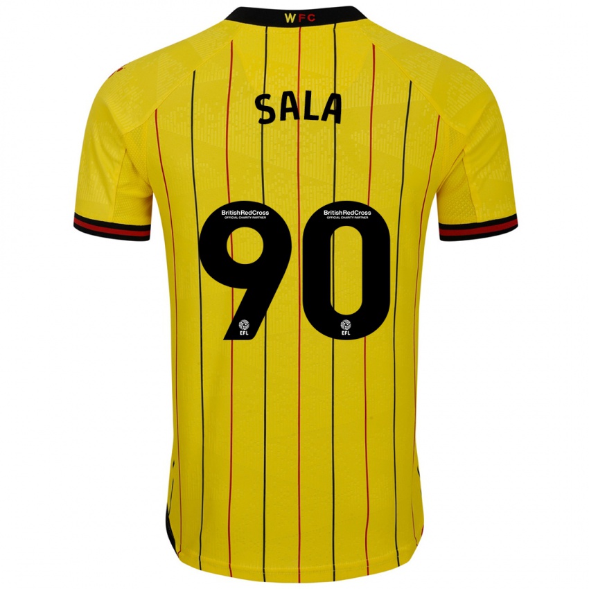 Kinder Joel Sala #90 Gelb Schwarz Heimtrikot Trikot 2024/25 T-Shirt Österreich