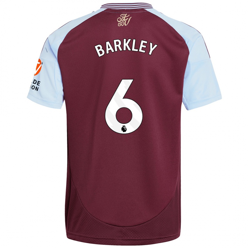 Kinder Ross Barkley #6 Burgunder Himmelblau Heimtrikot Trikot 2024/25 T-Shirt Österreich