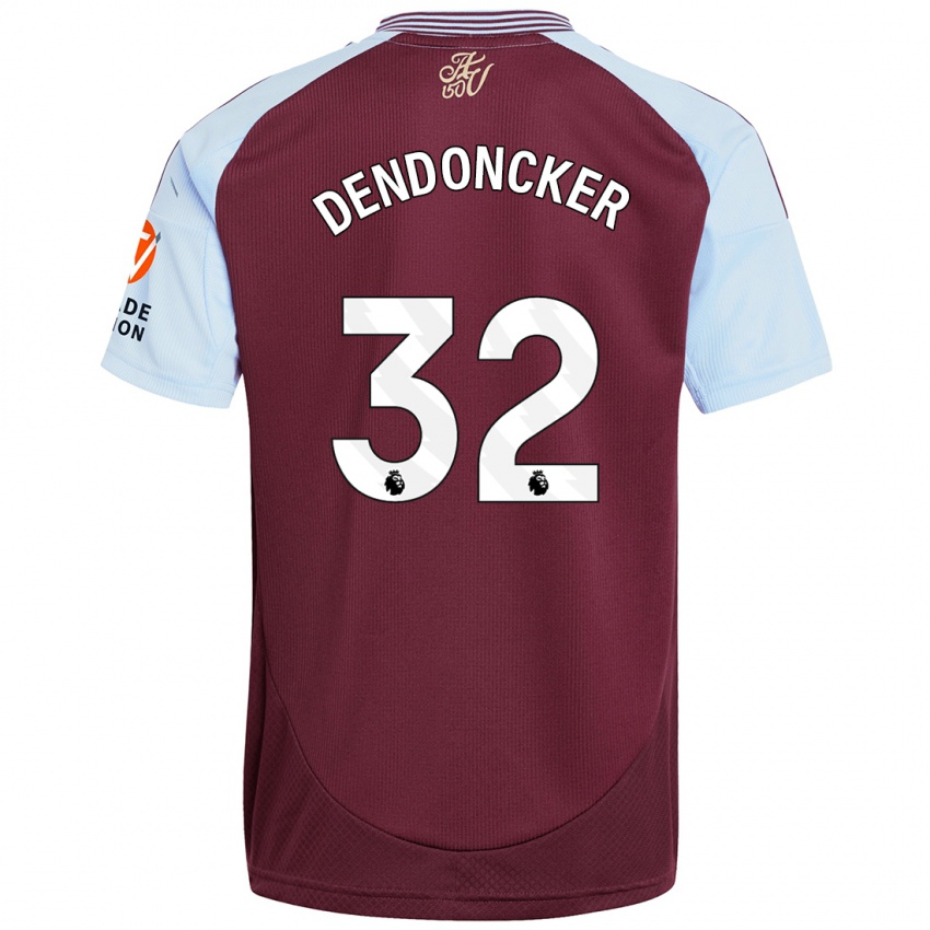 Kinder Leander Dendoncker #32 Burgunder Himmelblau Heimtrikot Trikot 2024/25 T-Shirt Österreich