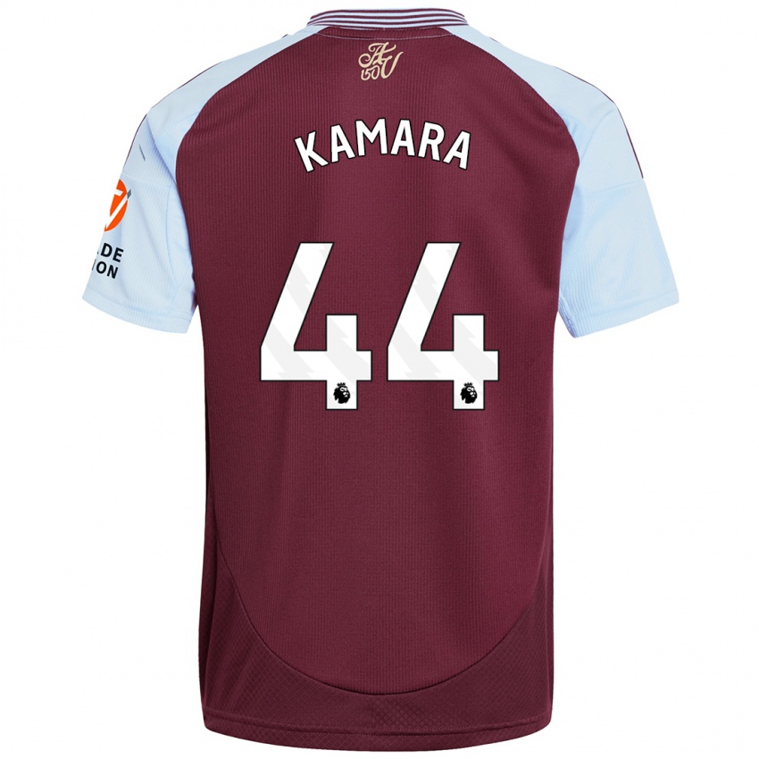 Kinder Boubacar Kamara #44 Burgunder Himmelblau Heimtrikot Trikot 2024/25 T-Shirt Österreich