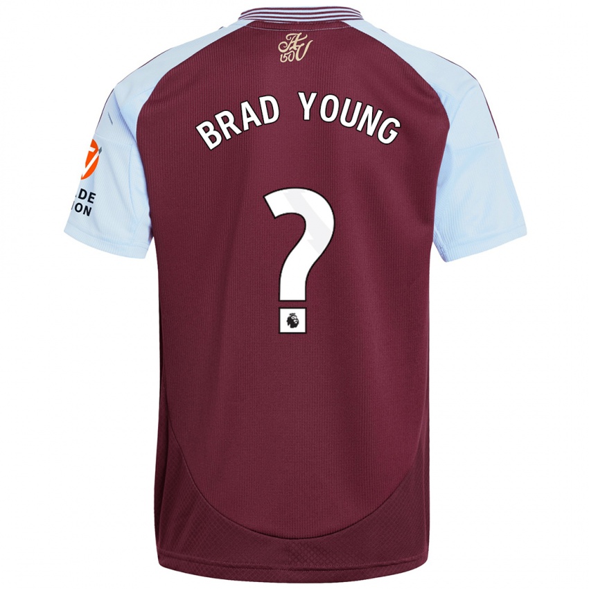 Kinder Brad Young #0 Burgunder Himmelblau Heimtrikot Trikot 2024/25 T-Shirt Österreich