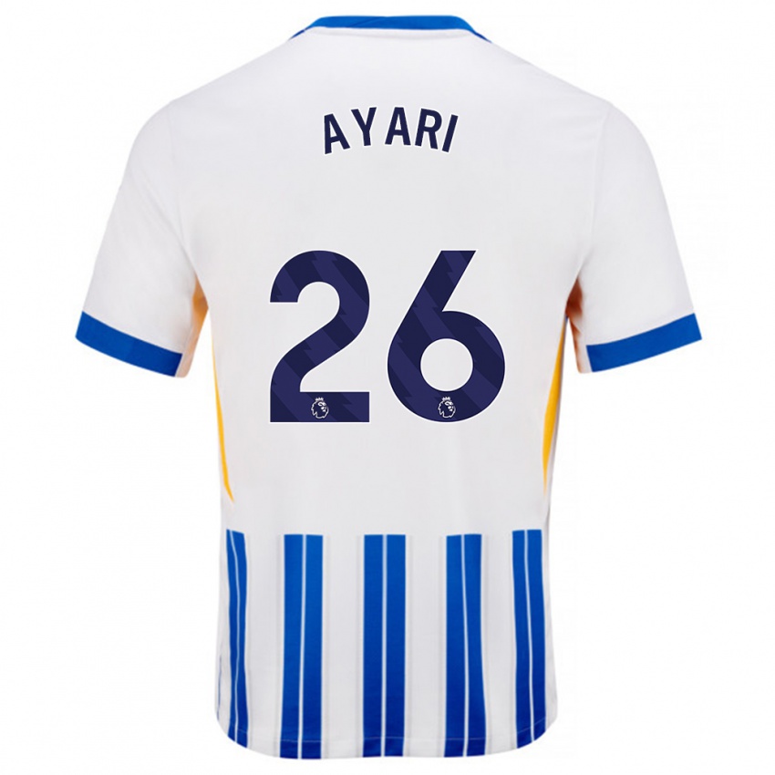 Kinder Yasin Ayari #26 Weiß Blaue Nadelstreifen Heimtrikot Trikot 2024/25 T-Shirt Österreich