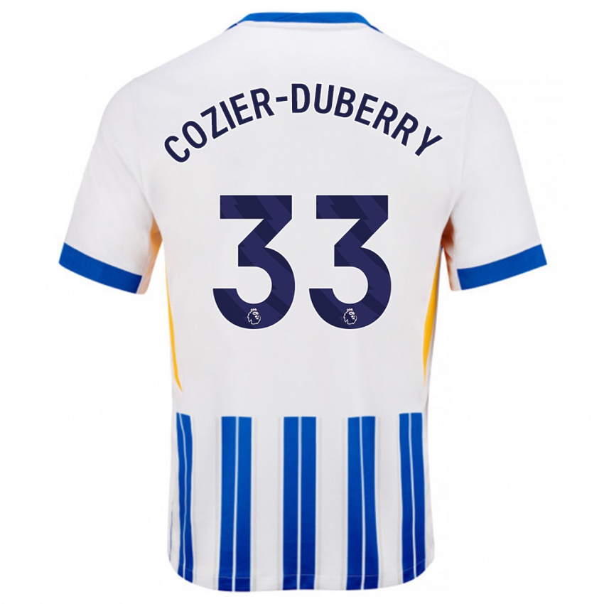 Kinder Amario Cozier-Duberry #33 Weiß Blaue Nadelstreifen Heimtrikot Trikot 2024/25 T-Shirt Österreich