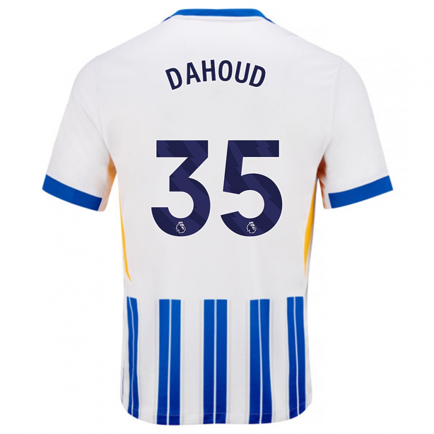 Kinder Mahmoud Dahoud #35 Weiß Blaue Nadelstreifen Heimtrikot Trikot 2024/25 T-Shirt Österreich