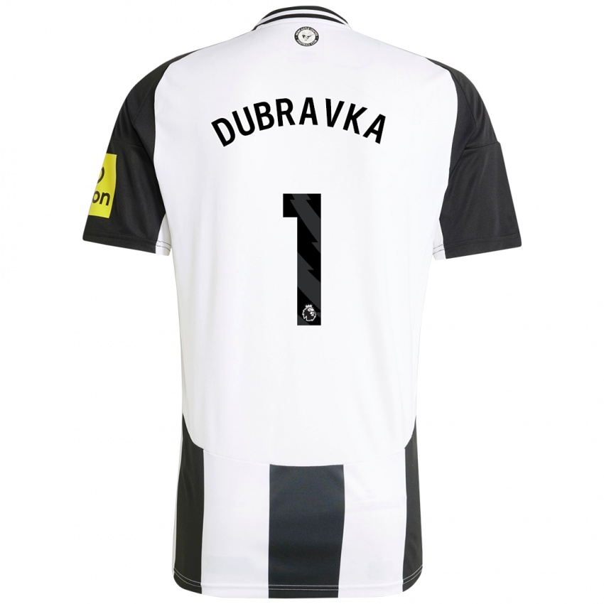 Kinder Martin Dúbravka #1 Weiß Schwarz Heimtrikot Trikot 2024/25 T-Shirt Österreich