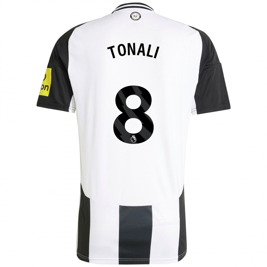 Kinder Sandro Tonali #8 Weiß Schwarz Heimtrikot Trikot 2024/25 T-Shirt Österreich