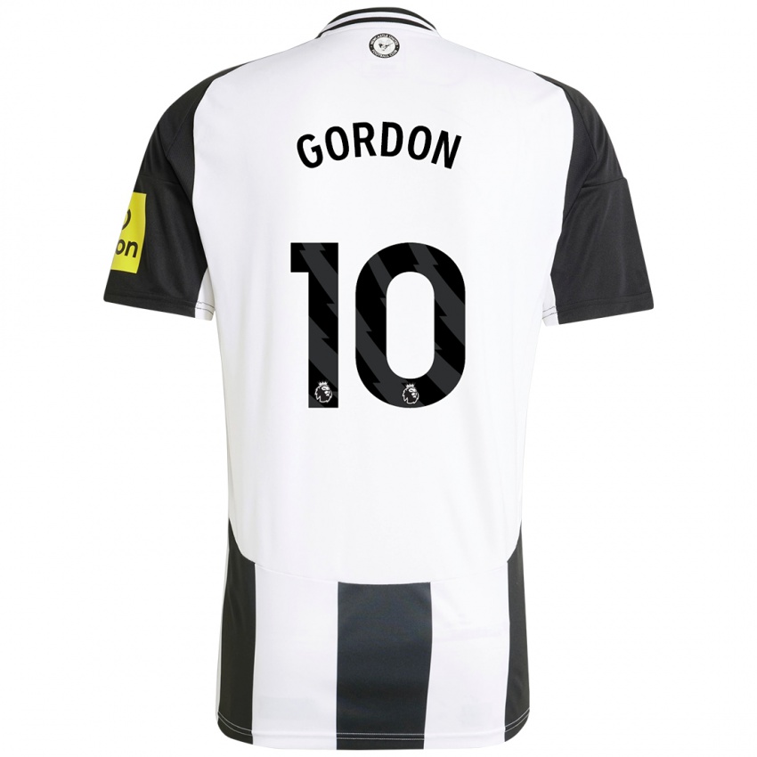 Kinder Anthony Gordon #10 Weiß Schwarz Heimtrikot Trikot 2024/25 T-Shirt Österreich