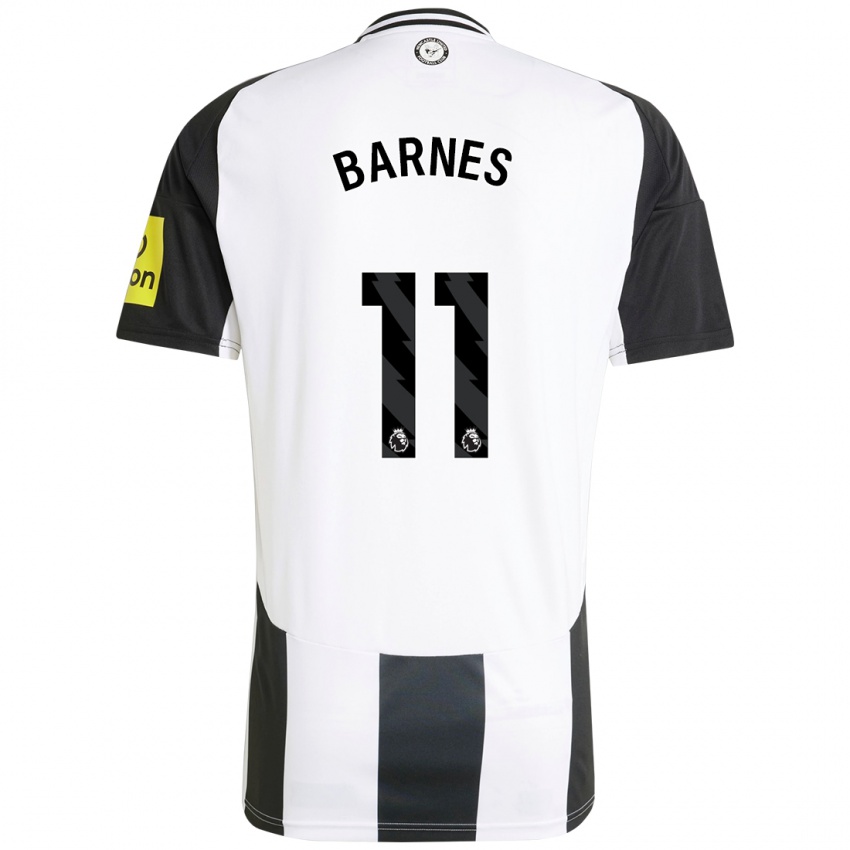 Kinder Harvey Barnes #11 Weiß Schwarz Heimtrikot Trikot 2024/25 T-Shirt Österreich